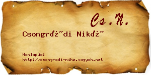 Csongrádi Niké névjegykártya